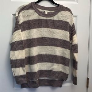 Zippered Striped Boyfriend Sweater
